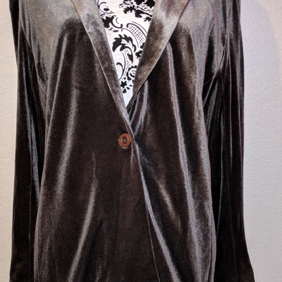 Grey velour style blazer NEW size L - Picture 4 of 6